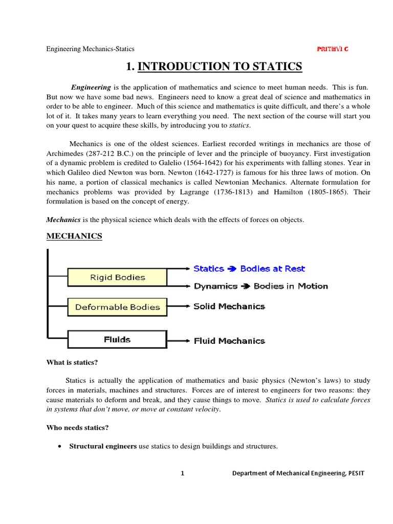 Introduction To Statics PDF | PDF | Trigonometric Functions | Torque