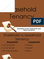 Leasehold Tenancy: Presentation by Atty. Ferdinand M. Casis Ateneo Law School