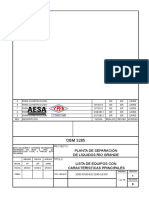 Lista de equipos principales planta separación líquidos