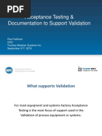 Acceptance Testing & Documentation To Support Validation-Presentation