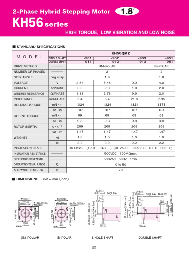 KH56 Series Motor Datasheet | PDF