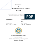 Performance Appraisal in Banking Sector: Project Report On