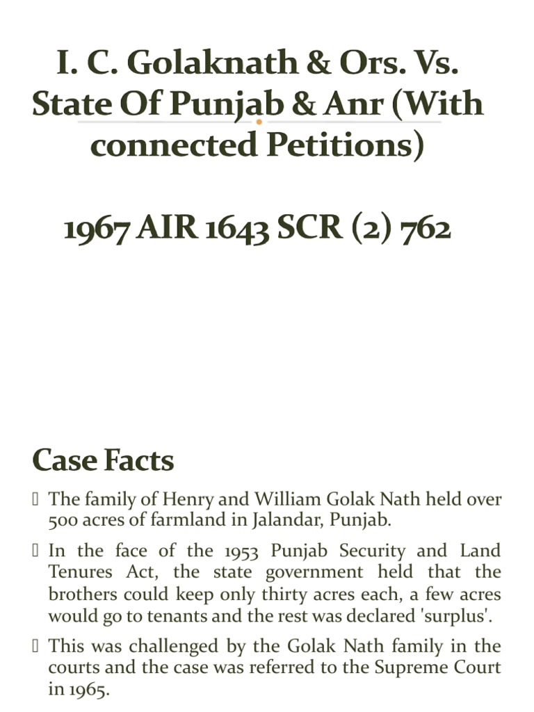 Golaknath Case R154216055 PDF Courts Constitutional Law