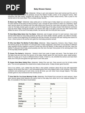 Baby Shower Games