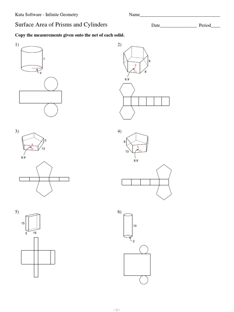 10-Surface Area of Prisms and Cylinders PDF | PDF | Area 