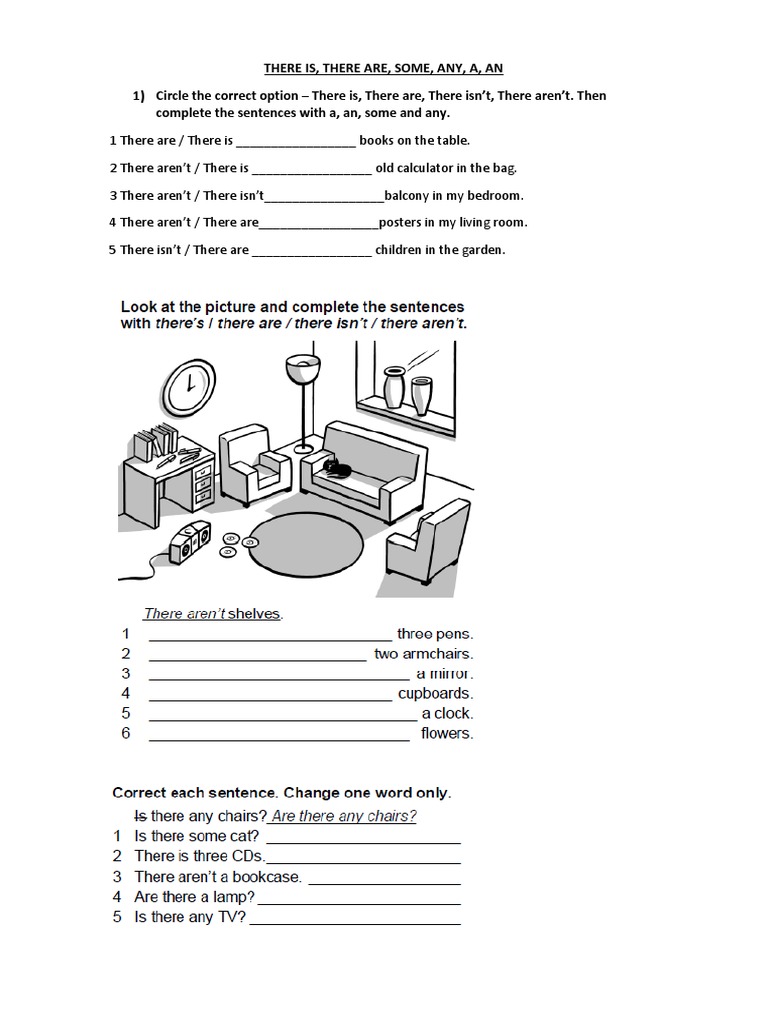 Exercises on There Is/Are and Quantifiers | PDF | Language Arts ...