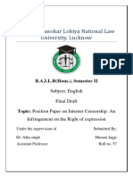 Dr. Ram Manohar Lohiya National Law University, Lucknow: B.A.LL.B (Hons.), Semester II