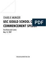Charlie Munger USC Law School Commencement Speech Vintage Value Investing