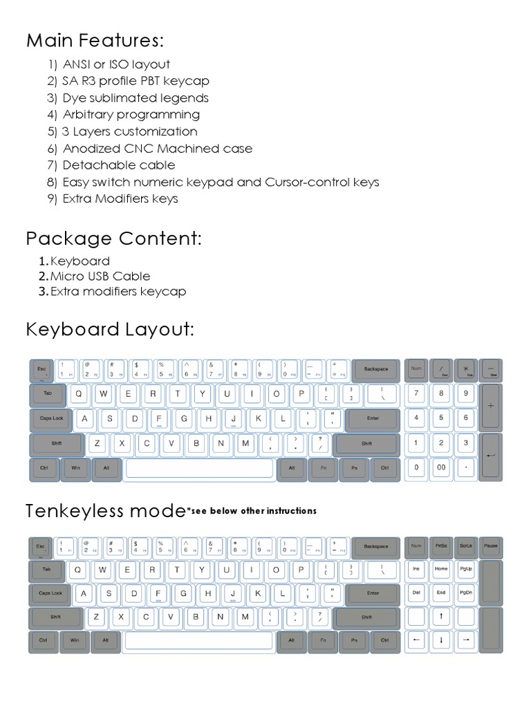 Main Features:: See Below Other Instructions | PDF | Computer Keyboard ...