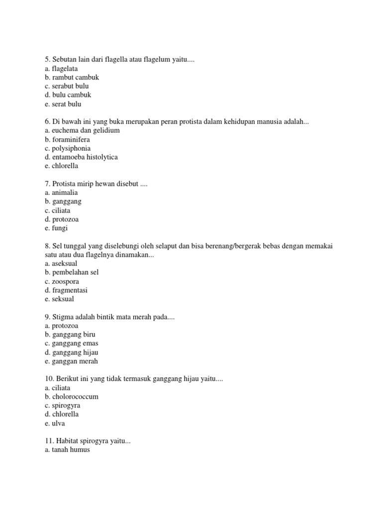 Soal Protista