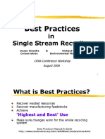 Best Practices: in Single Stream Recycling