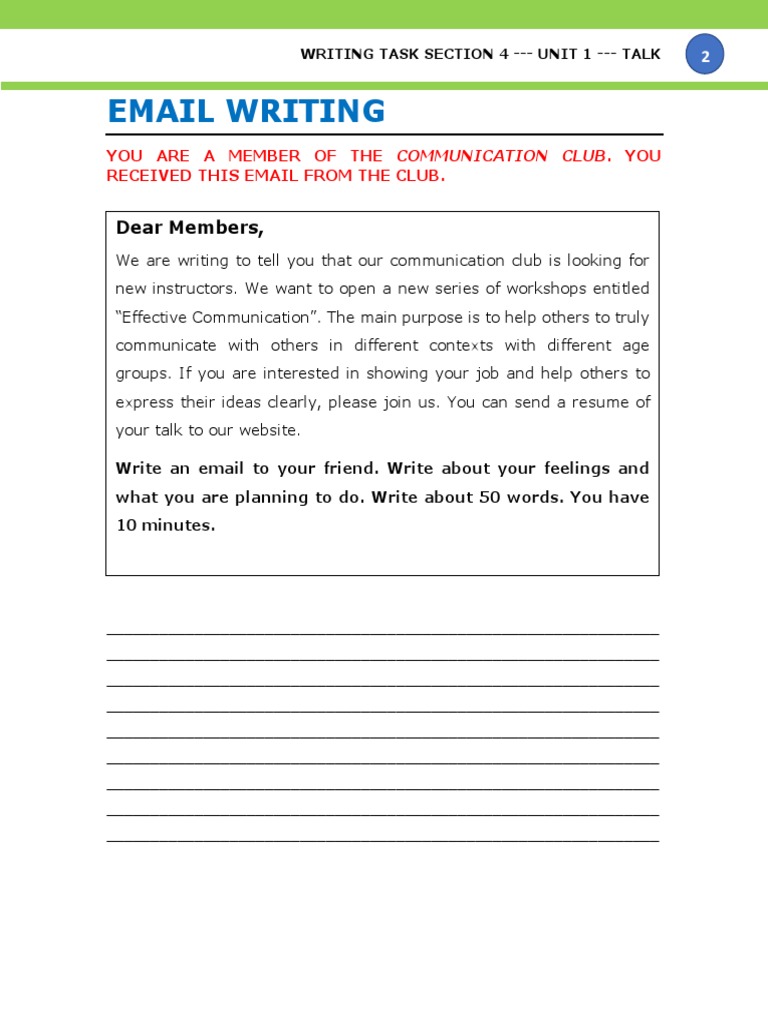 Section 4 Unit 1 Task2 Pdf Communication