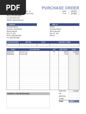 Form Purchase Order