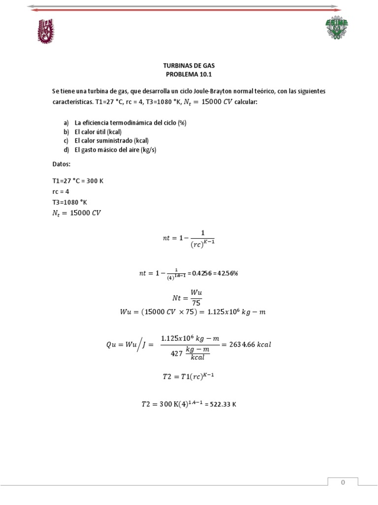 Tarea Joule Brayton Normal Quimica Fisica Termodinamica