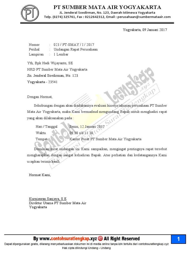 343040164 Contoh Surat Undangan Rapat Perusahaan pdf 343040164 Contoh Surat Undangan Rapat Perusahaan pdf