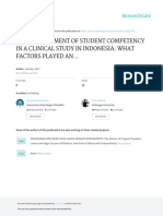 The Improvement of Student Competency in A Clinical Study in Indonesia: What Factors Played An Important Role?