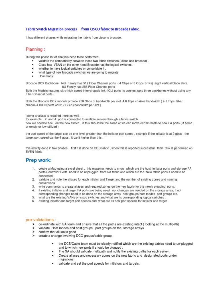 Fabric Switch Migration Process | PDF | Communications Protocols ...