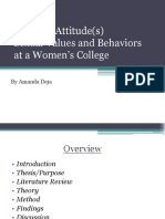 Major(s) Attitude(s) Sexual Values and Behaviors at A Women's College