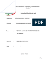 Introducción Al Derecho Monografia Tecnicas Juridicas en La Interpretacion de Las Normas