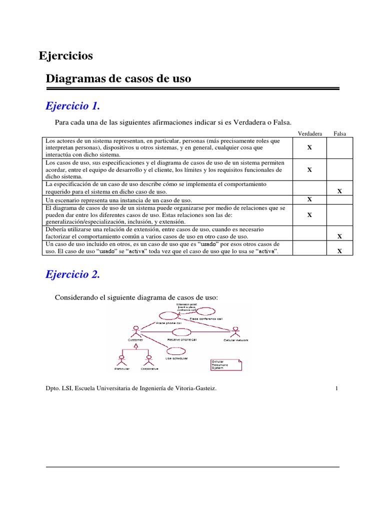 Ejercicios de Diagramas de Casos de Uso | PDF | Caso de uso ...