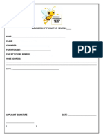 Membership Form For Year 20