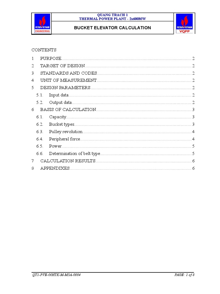 Bucket Elevator Calculation Rev 1 PDF Belt (Mechanical) Elevator