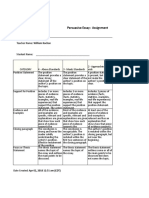 Persuasive Essay: Assignment