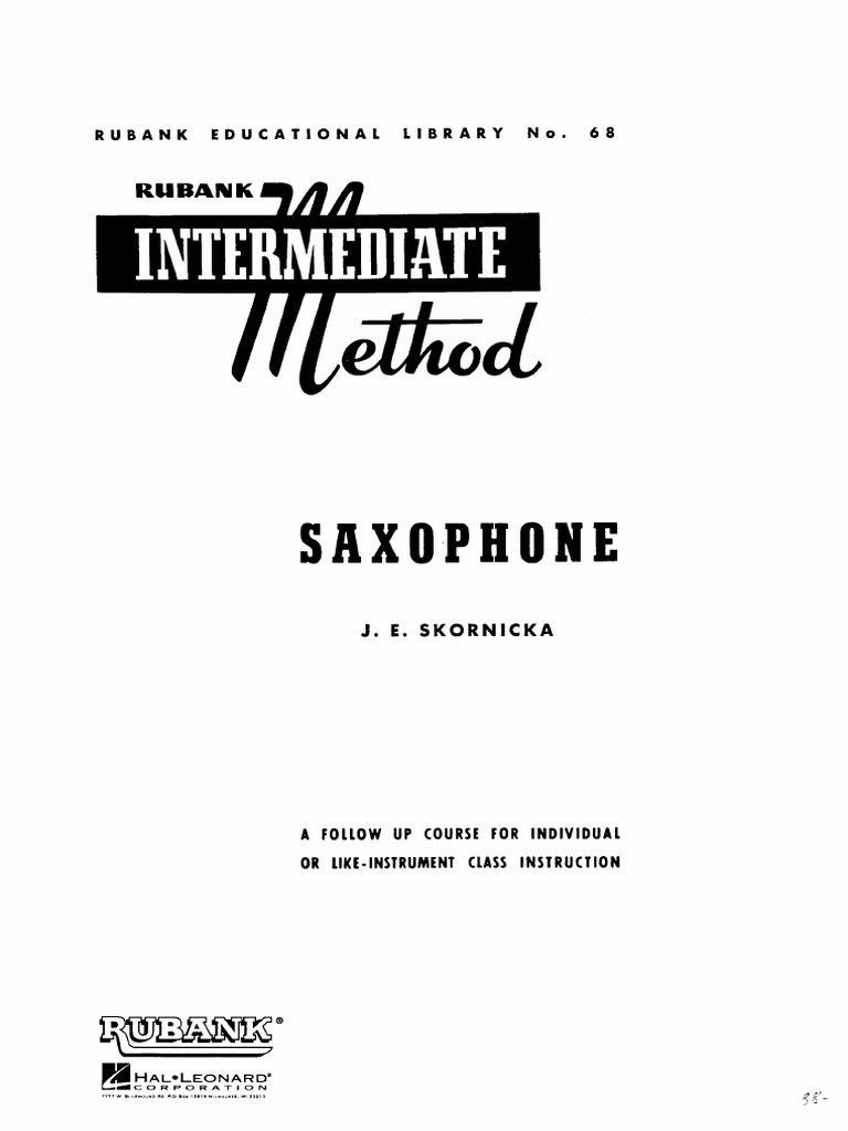 Joseph Edward Skornicka Rubank Intermediate Method Saxophone PDF PDF
