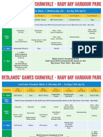 Redlands Games Carnivale Timetable