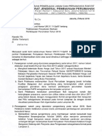 Surat Dirjen PBP TTG Revisi Surat Pelaksanaan Penyaluran Bantuan Pembiayaan Perumahan Tahun 2018