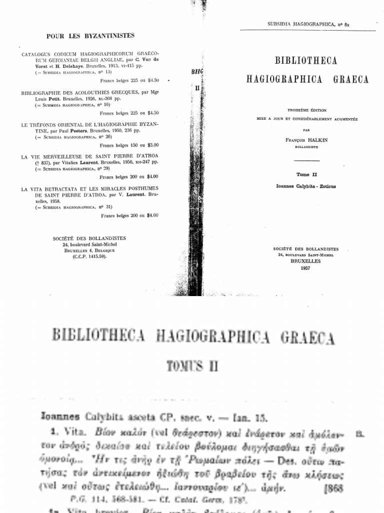 Halkin, Francois - Bibliotheca Hagiographica Graeca (BHG), Vol foto afbeelding