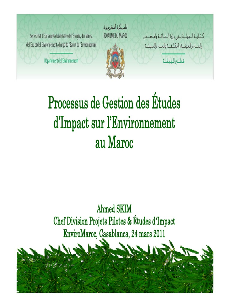 Gestion des Études d'Impact au Maroc | PDF | Environnement naturel ...