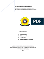 LAPORAN PRAKTIKUM ANALISIS KIMIA ZAT PADAT Penentuan Kadar Total Petroleum Hidrokarbon (TPH) Tanah Metode Soxhlet