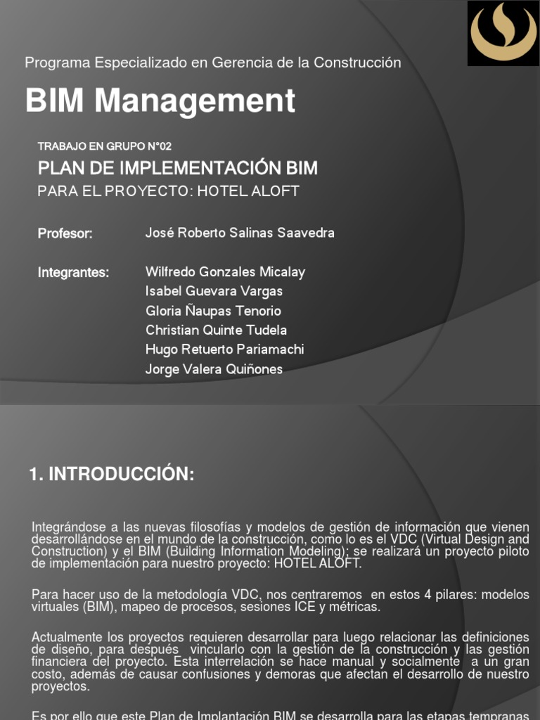 Plan de Implementación BIM | PDF | Autodesk Revit | Diseño