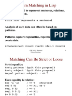Pattern Matching in Lisp: Lists Can Be Used To Represent Sentences, Relations, Tree Structures, Etc