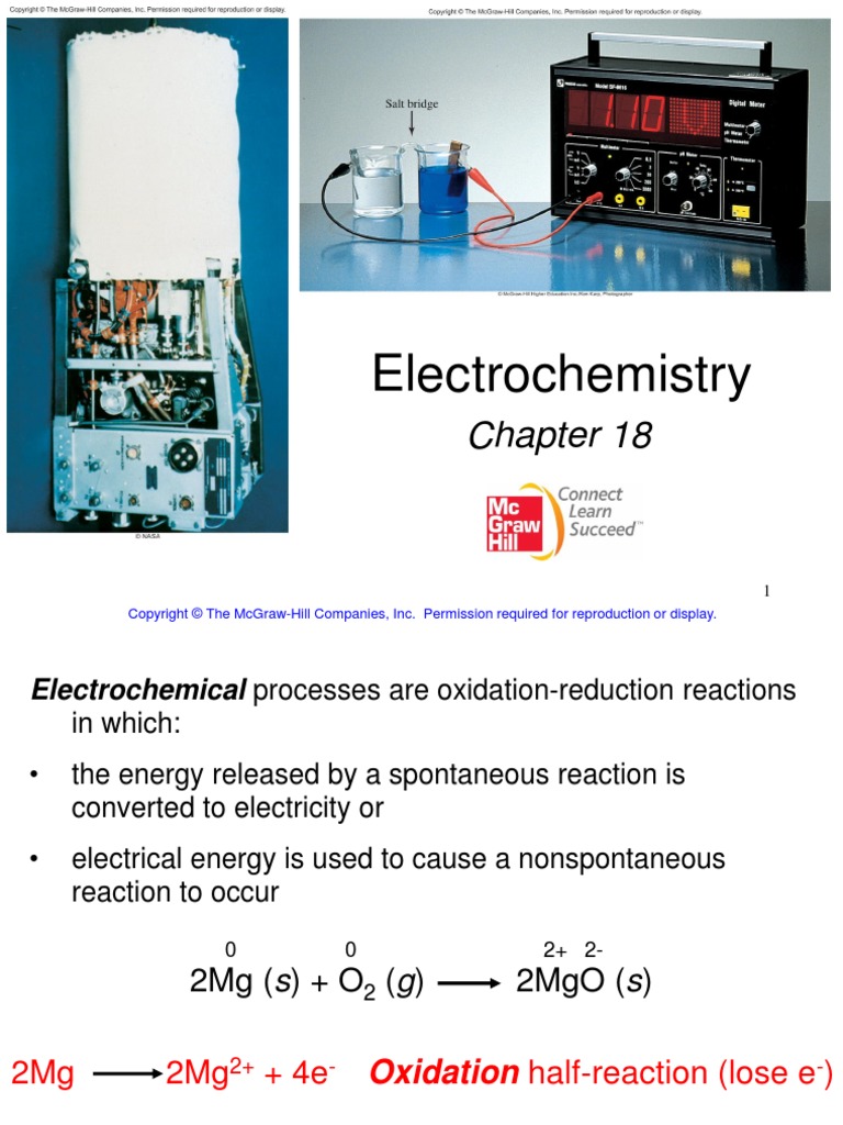 Chapter 18 Electrochemistry Pdf Redox Electrochemistry