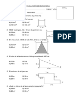 EVALUACIÓN DE MATEMATICAS 7º Areas y Perimetros