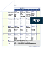 SHMS Music Calendar April 2018