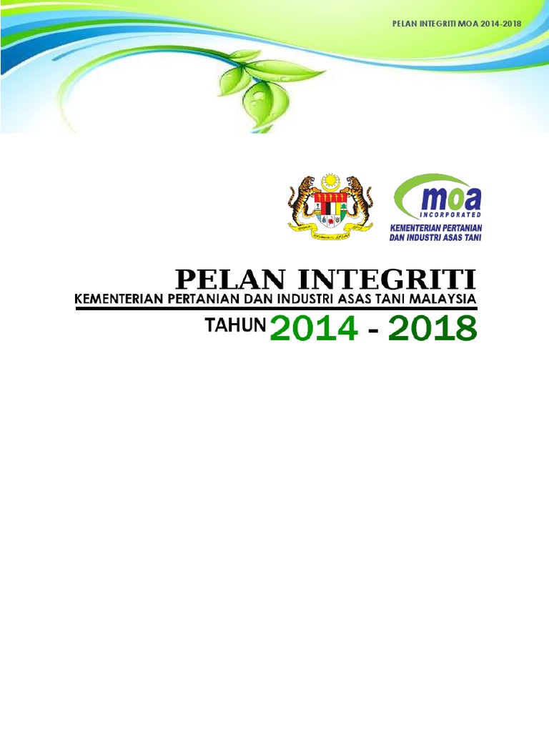 Pelan Integriti Moa 2014 2018 Pdf