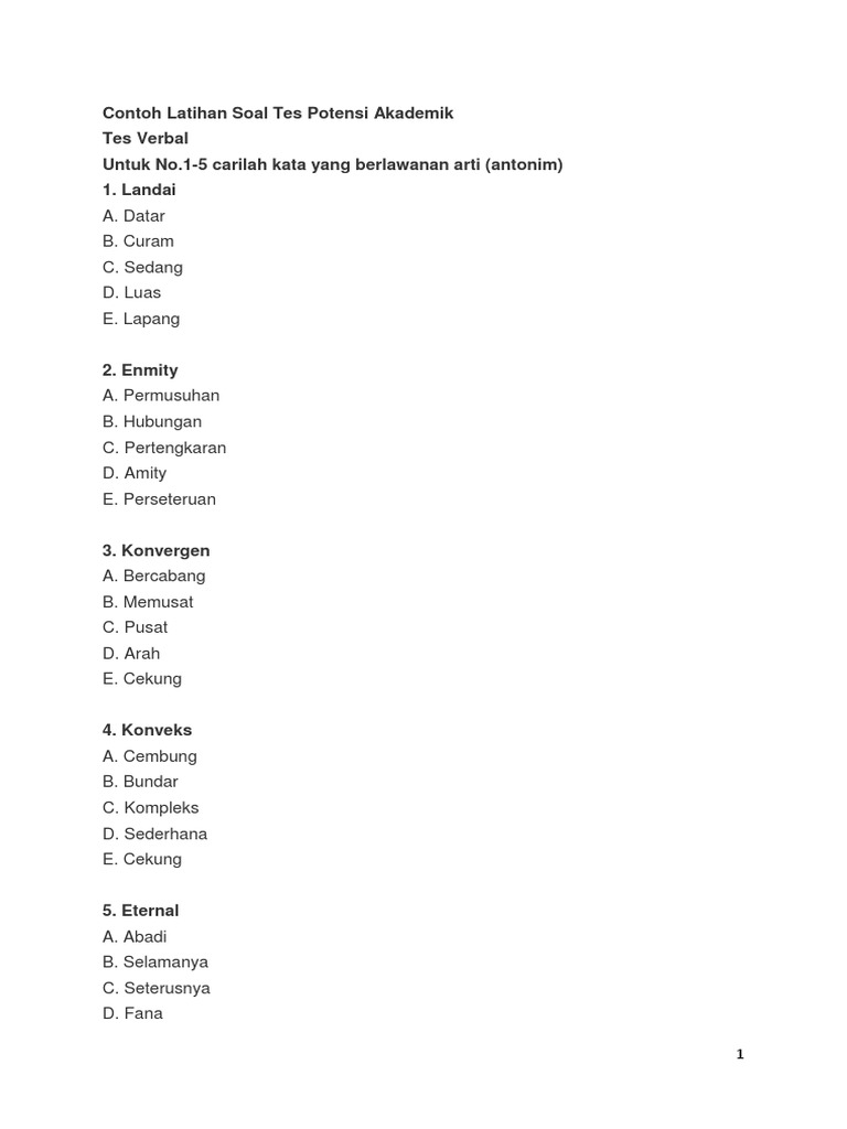 Contohsoal Simak S2 Ui Soal Tpa Tes Potensi Akademik