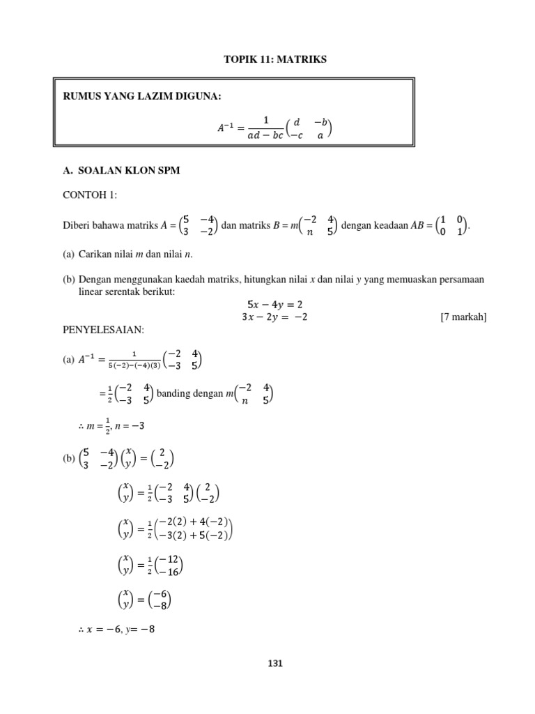Topik 11 Matriks Pdf
