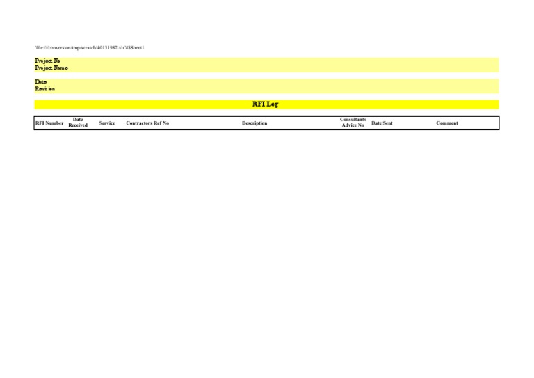 RFI Log Template for Project Management | PDF