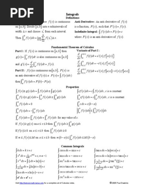 Integrals Trigonometric Functions Integral