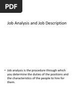 Job Analysis and Job Description