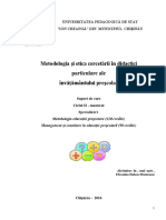 Metodologia Si Etica Cercetarii in Didactici Particulare