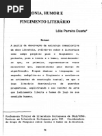 Ironia, Humor, Fingimento Literário (Eu Enunciador)