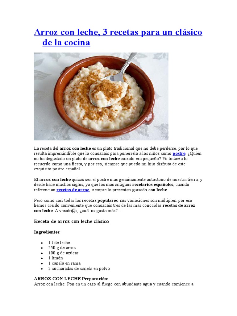 Delicioso Arroz con Leche Español: La Receta Tradicional en 5 Pasos