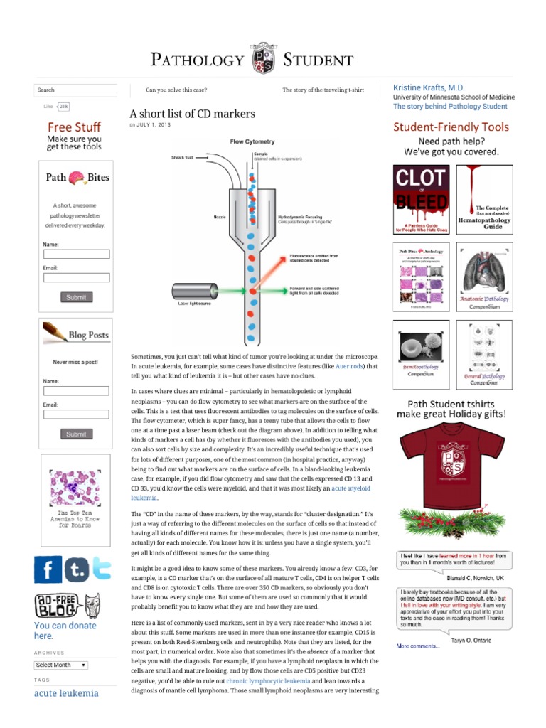 A Short List of CD Markers Lymphocyte Leukemia