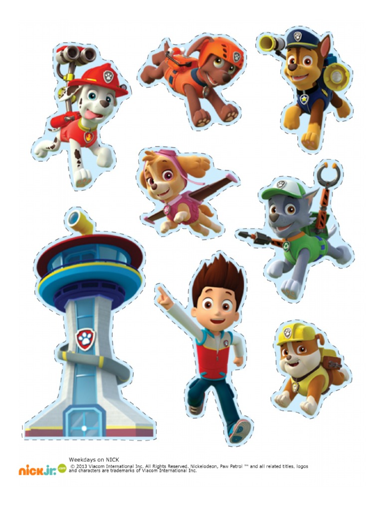 PAW Patrol Stickers Nick JR | PDF, image size:768x1024