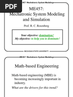 ME457: Mechatronic System Modeling and Simulation: Prof. R. C. Rosenberg